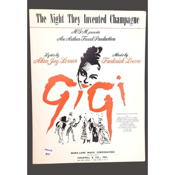 Chappell & Co., Inc. Other - Vintage The Night They Invented Champagne Sheet Music Gigi 1958 Lerner Musical